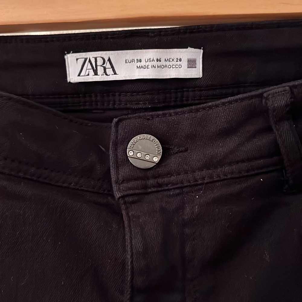 Zara Women’s Black Mid Rise Skinny Jeans Sz 6‎ Ankle Flattering Minimalist Basic View 5